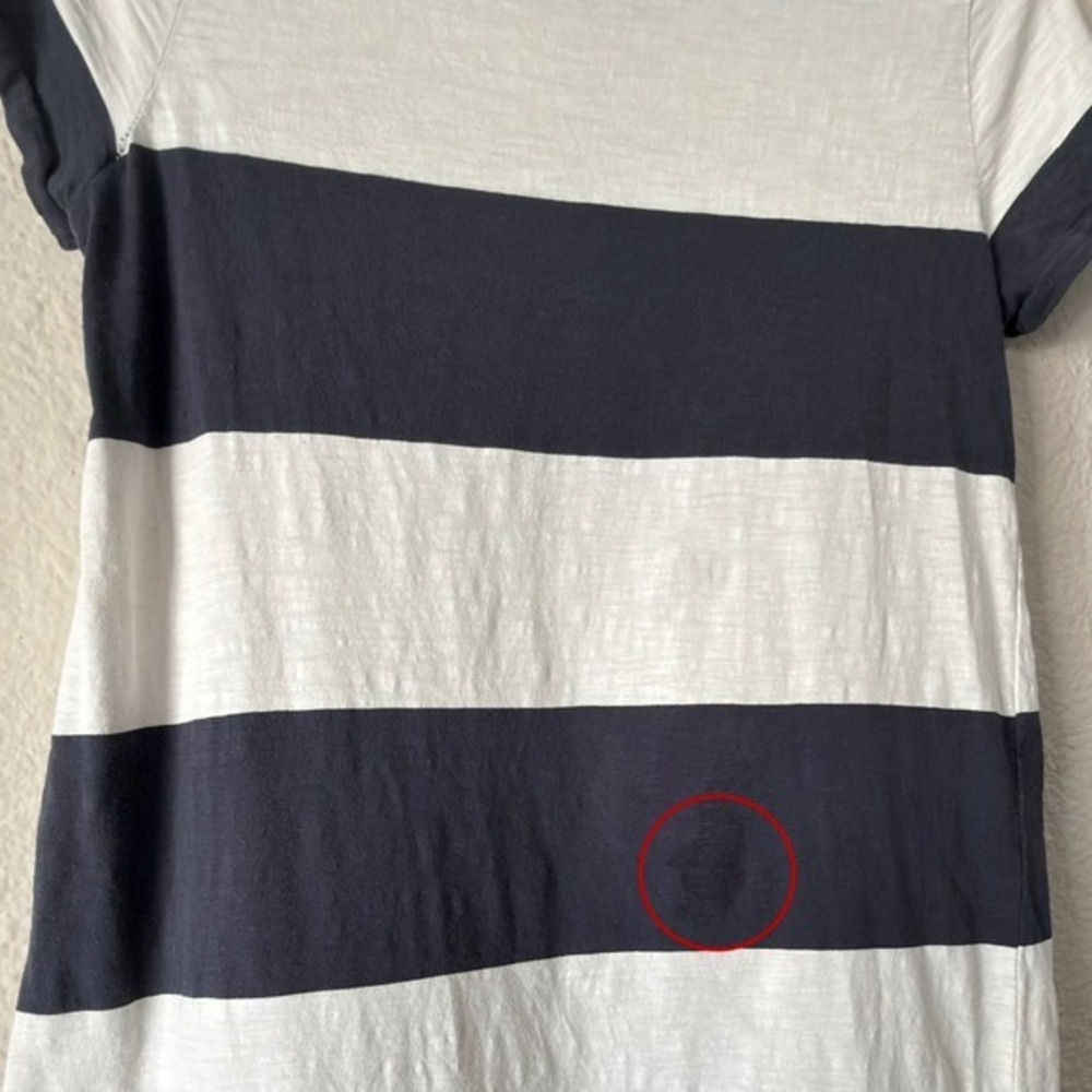 Polo Ralph Lauren Striped T-Shirt Dress M Navy White Cotton Nautical Pocket - Picture 8 of 10